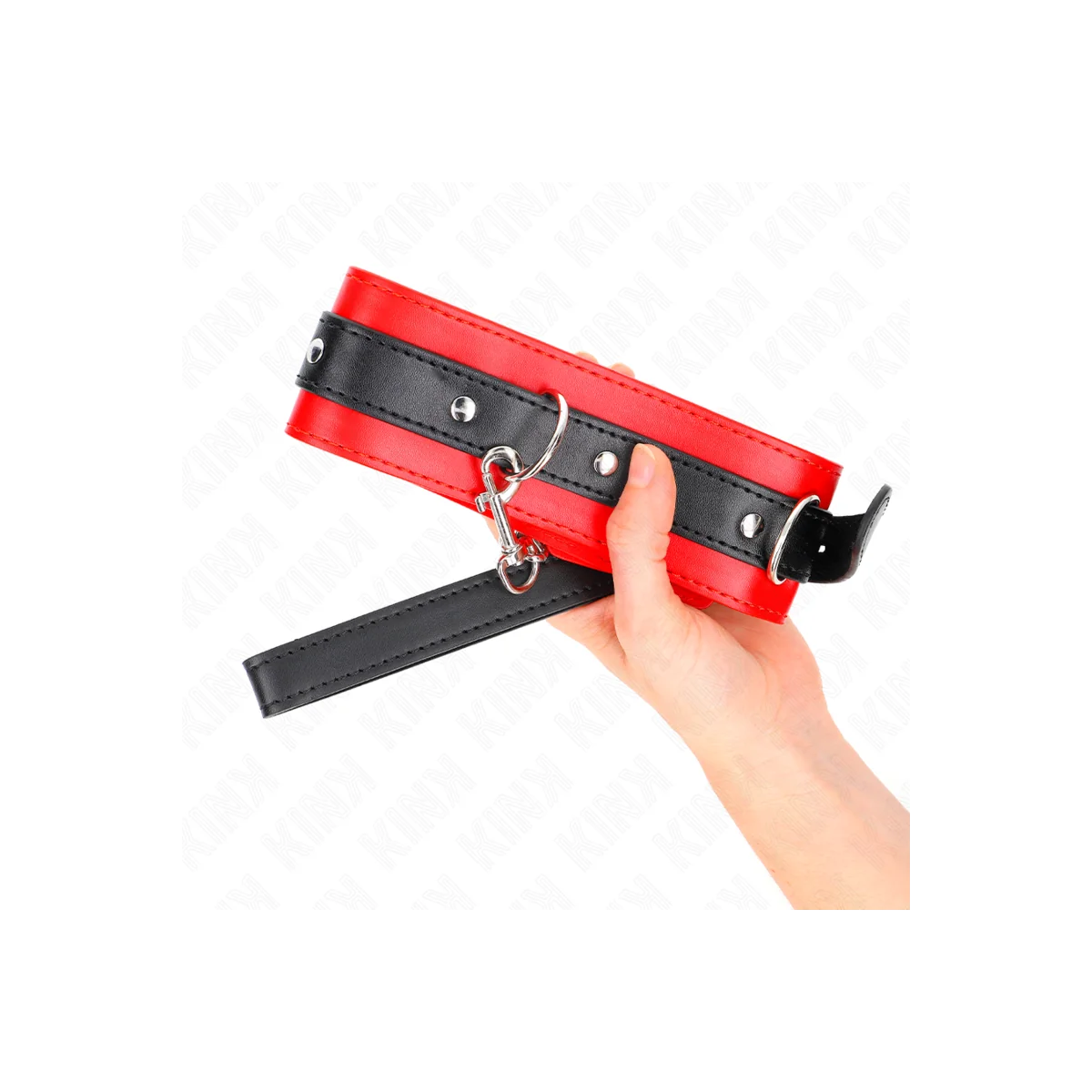 Halsband mit Gürtel 65 cm mit Riemen Rot 54 X 4,5 cm von Kink Collar & Gag kaufen | Fesselliebe