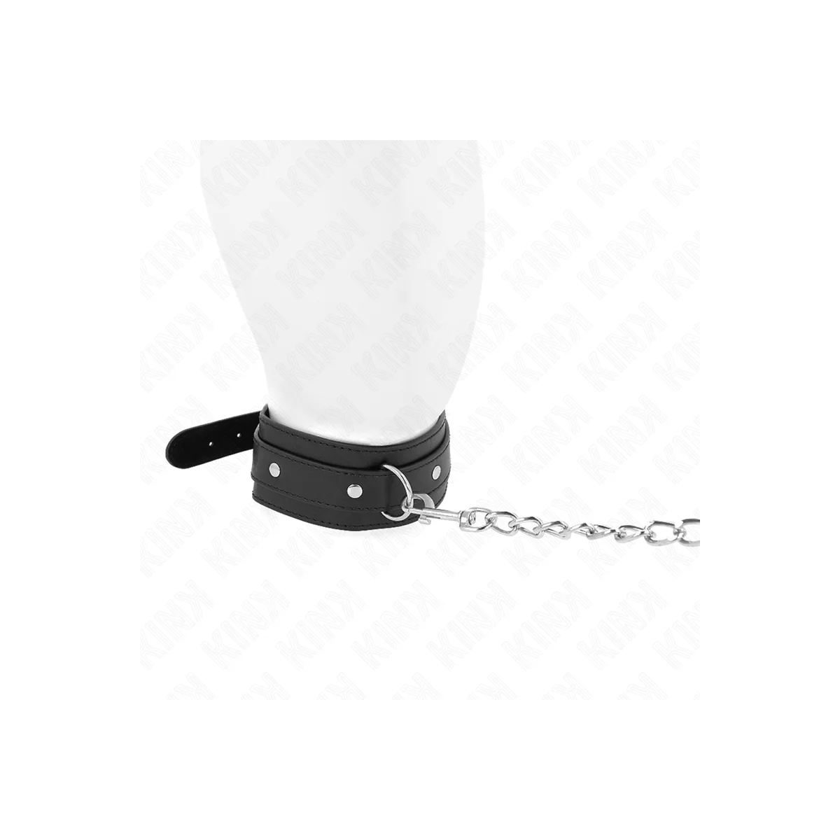 Halskette mit Leine 65 cm 1 Ring Verstellbar 38-49 cm X 5 cm von Kink Collar & Gag kaufen | Fesselliebe