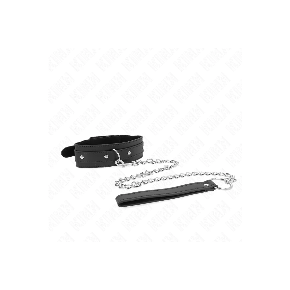 Halskette mit Leine 65 cm 1 Ring Verstellbar 38-49 cm X 5 cm von Kink Collar & Gag kaufen | Fesselliebe