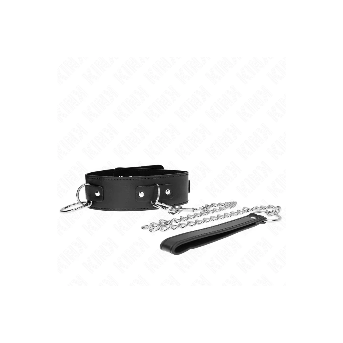 Halskette mit Leine 65 cm 3 Ring Modell 2 Verstellbar 36-43 cm X 5 cm von Kink Collar & Gag kaufen | Fesselliebe