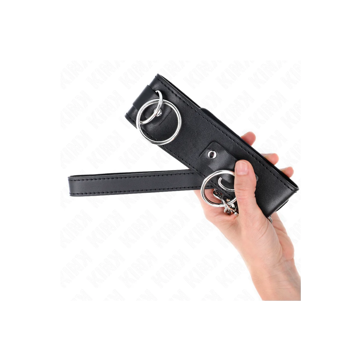 Halskette mit Leine 65 cm 3 Ring Modell 2 Verstellbar 36-43 cm X 5 cm von Kink Collar & Gag kaufen | Fesselliebe