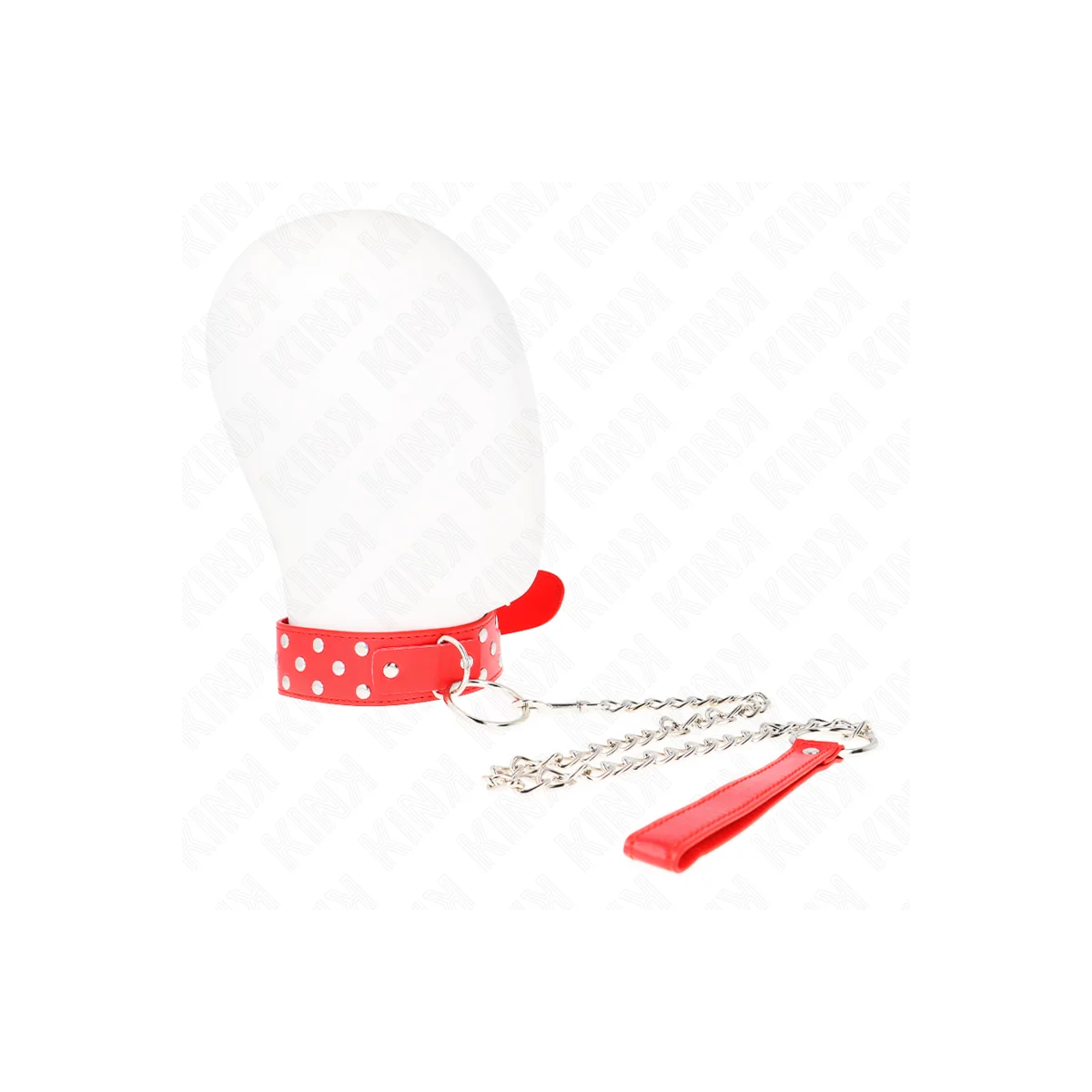 Ring Nieten Band Halskette mit Gürtel 65 cm Rot Verstellbar 36-50 cm X 3,8 cm von Kink Collar & Gag kaufen | Fesselliebe