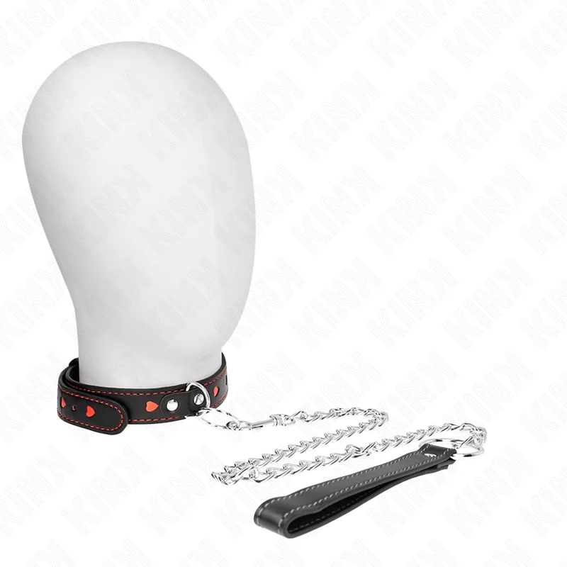 Halskette mit Band 65 cm Herzdetails 52,5 X 2,5 cm von Kink Collar & Gag kaufen | Fesselliebe
