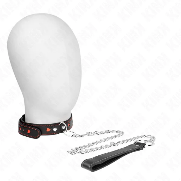 Halskette mit Band 65 cm Herzdetails 52,5 X 2,5 cm von Kink Collar & Gag kaufen | Fesselliebe