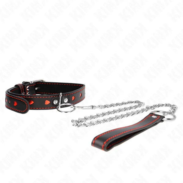 Halskette mit Band 65 cm Herzdetails 52,5 X 2,5 cm von Kink Collar & Gag kaufen | Fesselliebe