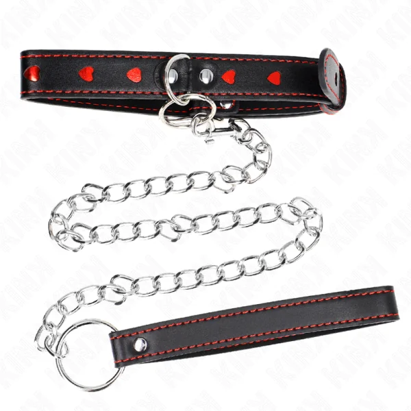 Halskette mit Band 65 cm Herzdetails 52,5 X 2,5 cm von Kink Collar & Gag kaufen | Fesselliebe