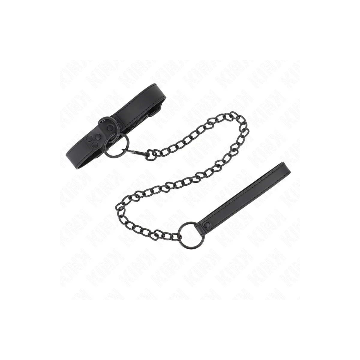 Halsband mit Dunkler Leine 65 cm Verstellbar 37-54 cm X 3 cm von Kink Collar & Gag kaufen | Fesselliebe