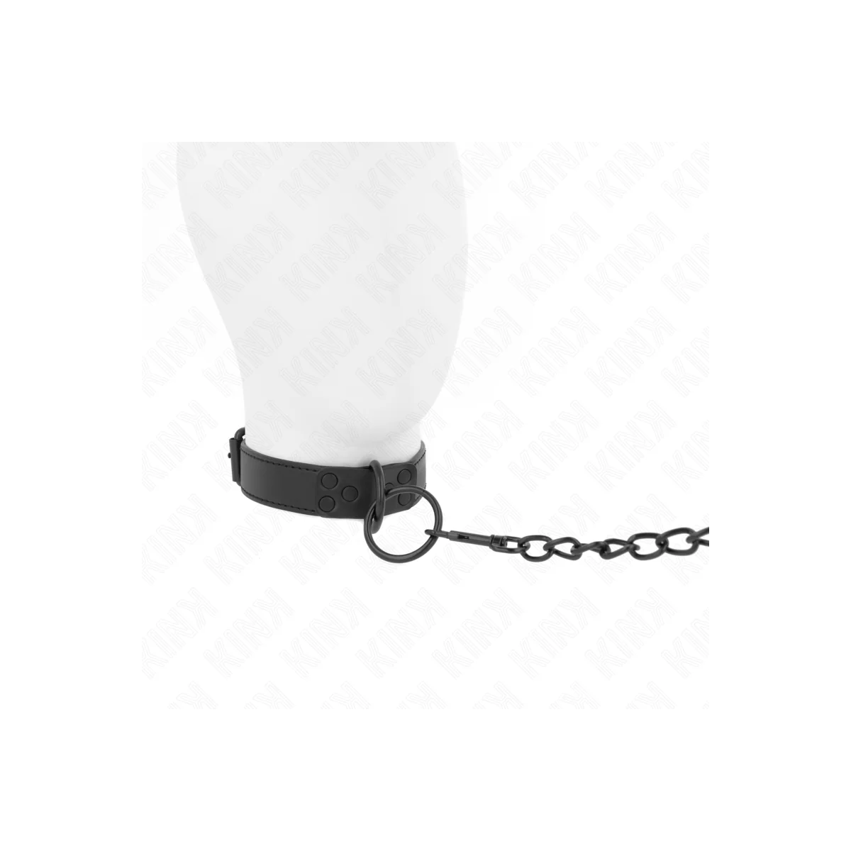 Halsband mit Dunkler Leine 65 cm Verstellbar 37-54 cm X 3 cm von Kink Collar & Gag kaufen | Fesselliebe