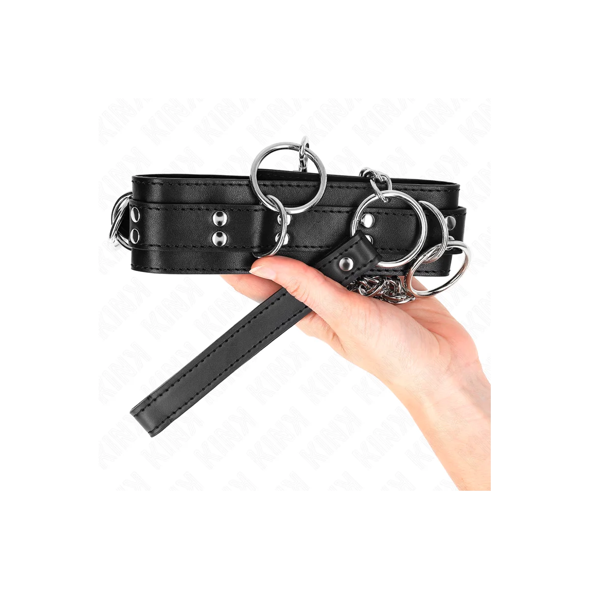 Ring-Sklaverei-Halskette mit Band 80 cm 53 X 5 cm von Kink Collar & Gag kaufen | Fesselliebe