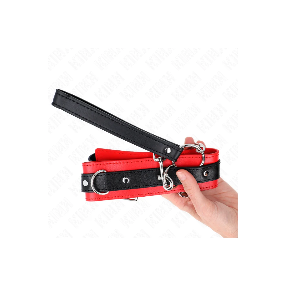 Basismodell Halsband mit Leine 65 cm Modell 3 Rot 53 X 5 cm von Kink Collar & Gag kaufen | Fesselliebe