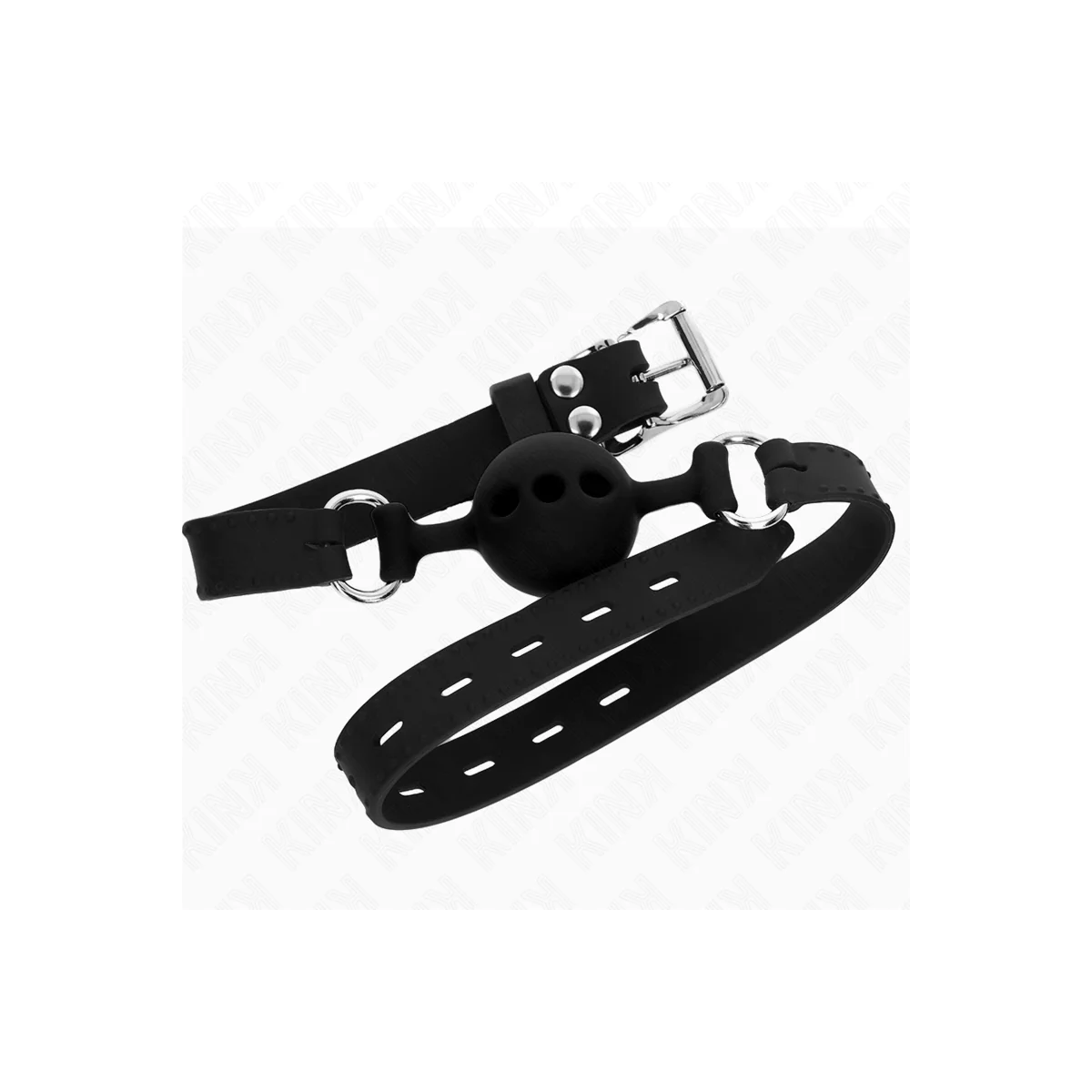 Vollsilikon-Klappen 55 X 2 cm mit 4 cm Kugel Größe S Schwarz Verstellbar 35-51 cm von Kink Collar & Gag kaufen | Fesselliebe