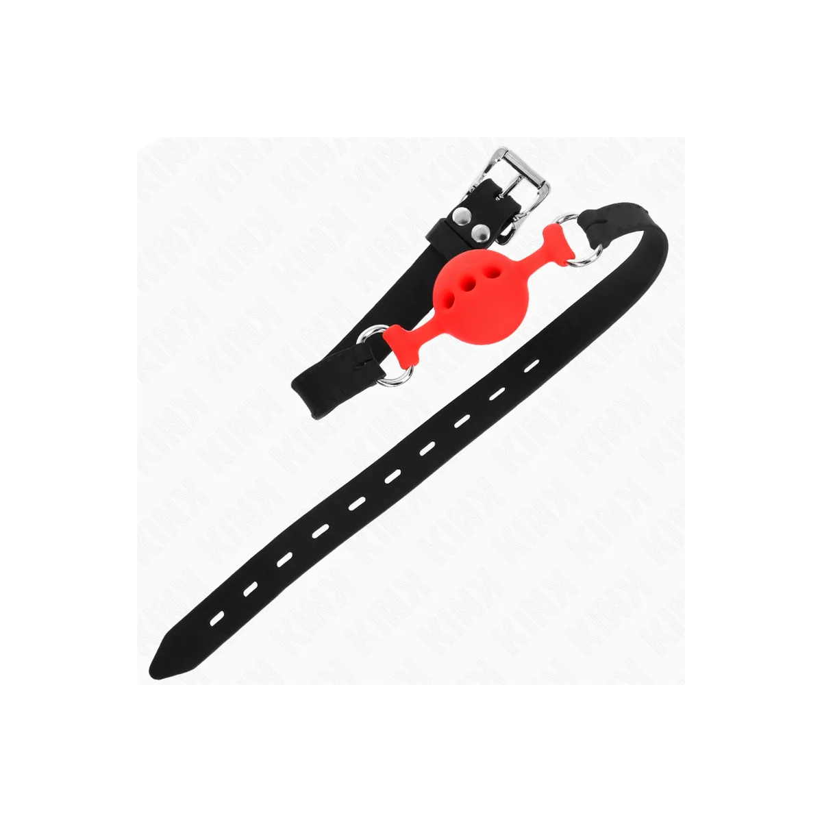 Vollsilikon-Klappen 55 X 2 cm mit 4 cm Kugel Größe S Rot Verstellbar 35-51 cm von Kink Collar & Gag kaufen | Fesselliebe