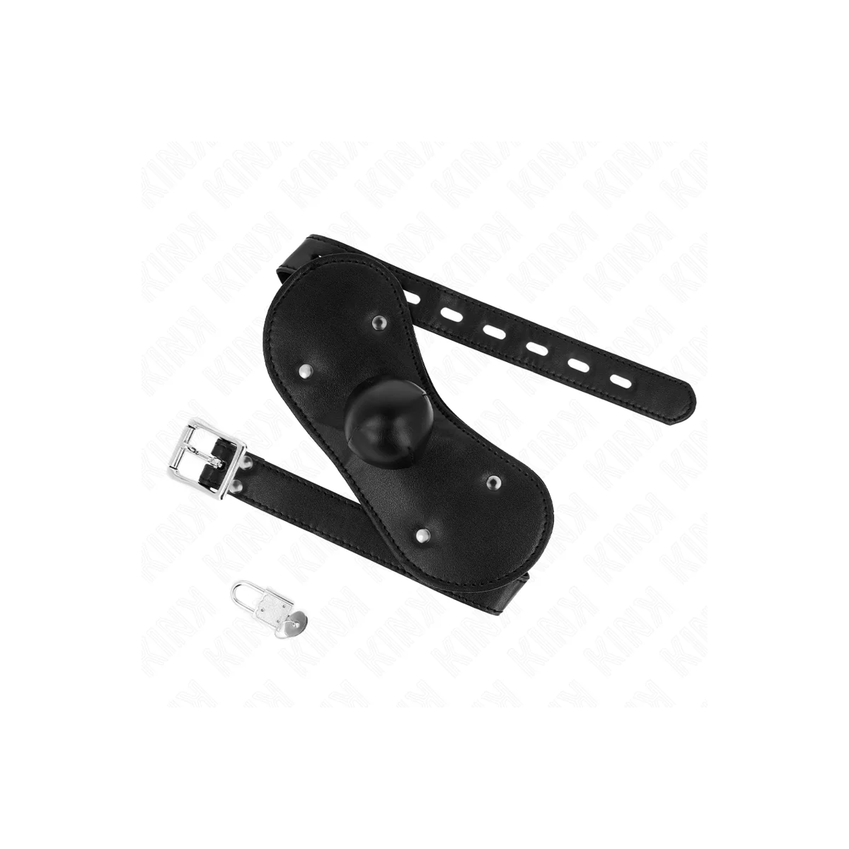 Ball Gag Mundmaske mit Schloss Verstellbar 42-60 cm von Kink Collar & Gag kaufen | Fesselliebe