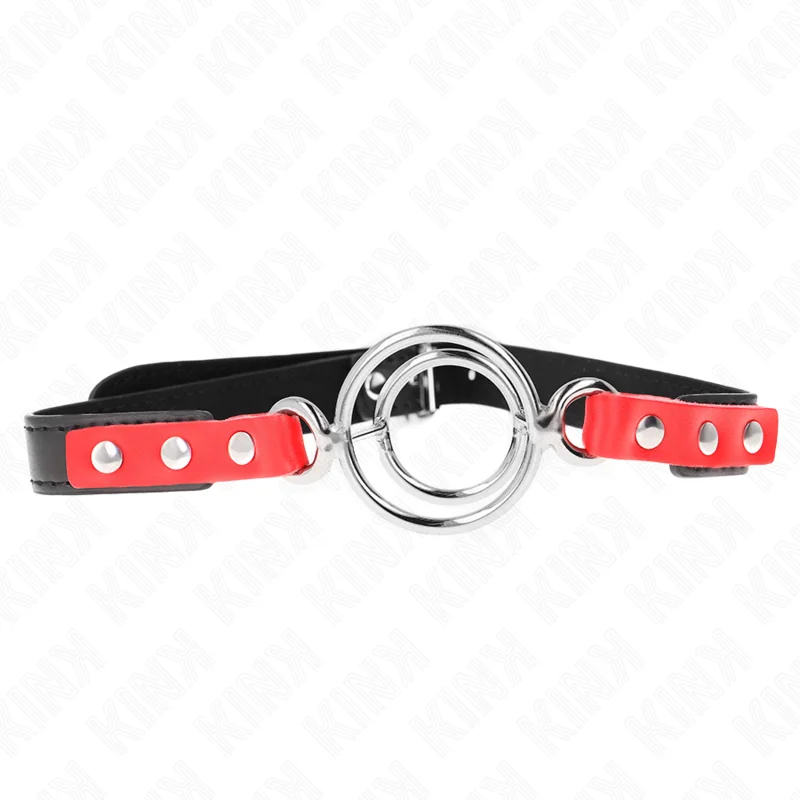 Knebel mit mehreren O-Ringen 4 / 4,8 cm Rot 38 X 56 cm von Kink Collar & Gag kaufen | Fesselliebe