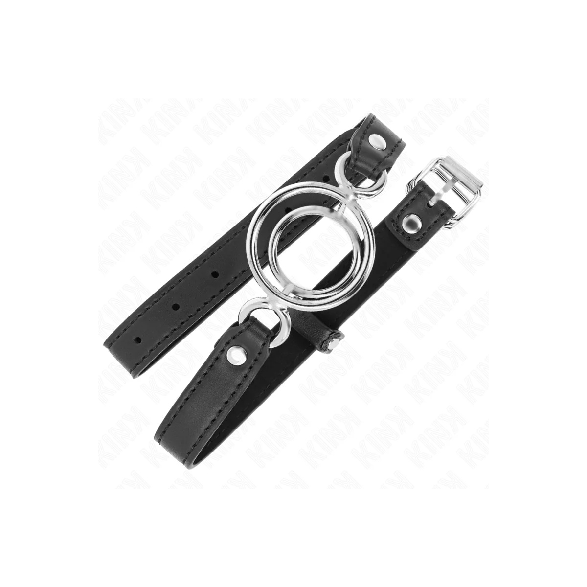 Knebel mit mehreren O-Ringen 5 cm Schwarz 63 X 2,5 cm von Kink Collar & Gag kaufen | Fesselliebe