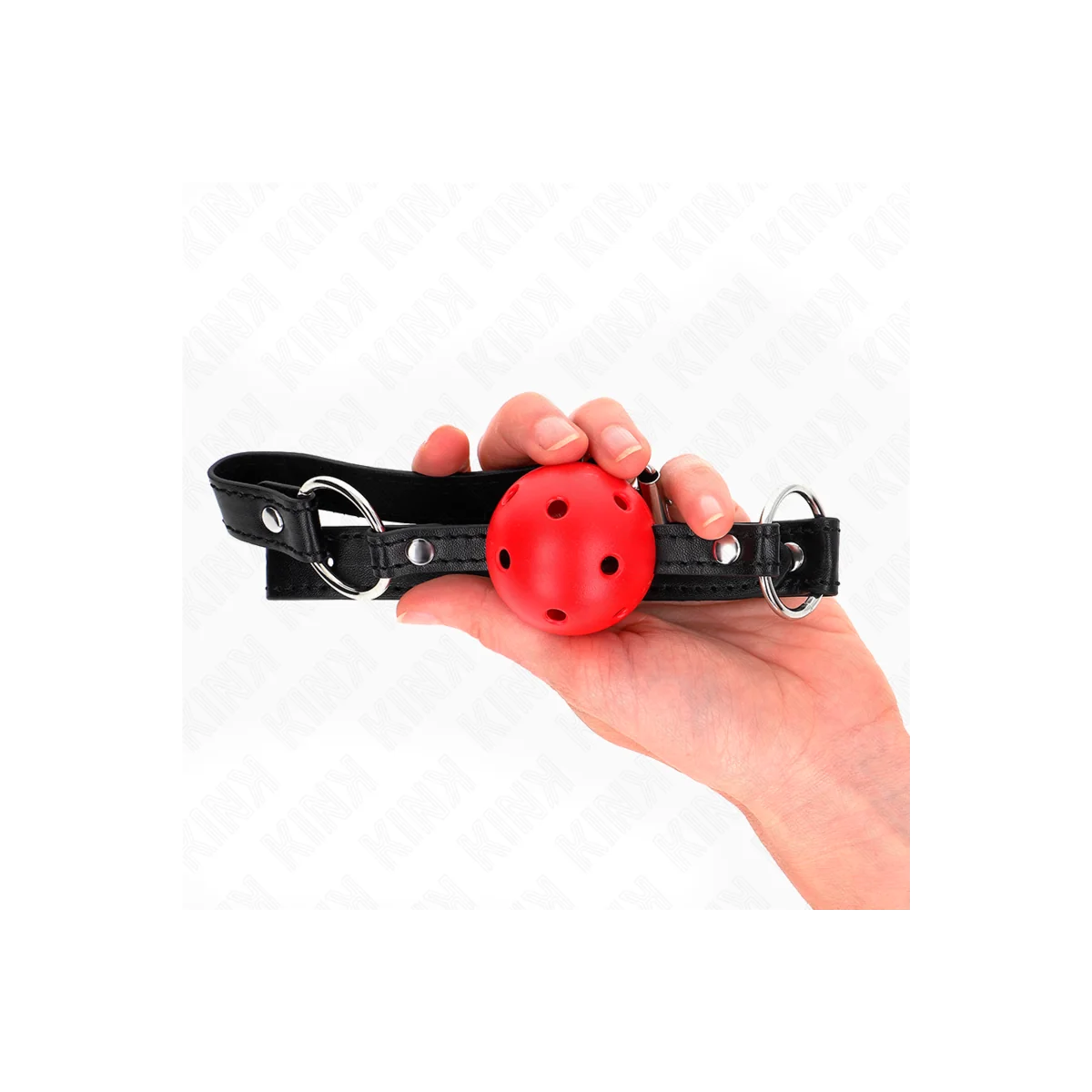 Hohl, Hart, Roter Ball, 4,5 cm, Gag, Modell 1, 63,5 X 2 cm von Kink Collar & Gag kaufen | Fesselliebe
