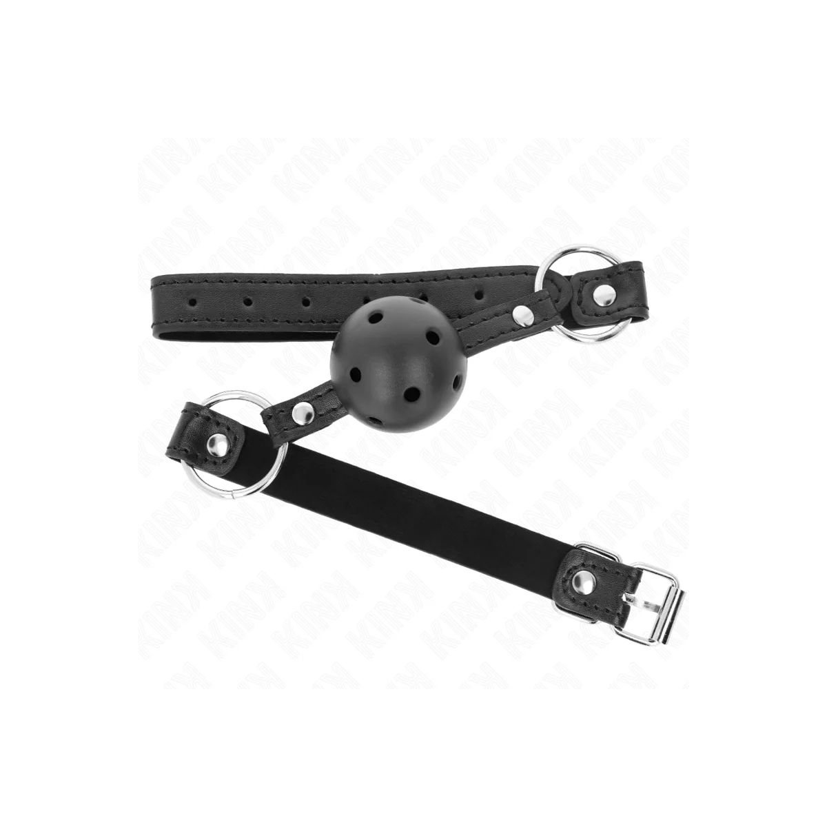 Hohlharter Schwarzer Ball 4,5 cm Gag Modell 1 63,5 X 2 cm von Kink Collar & Gag kaufen | Fesselliebe