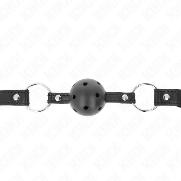 Hohlharter Schwarzer Ball 4,5 cm Gag Modell 1 63,5 X 2 cm von Kink Collar & Gag kaufen | Fesselliebe
