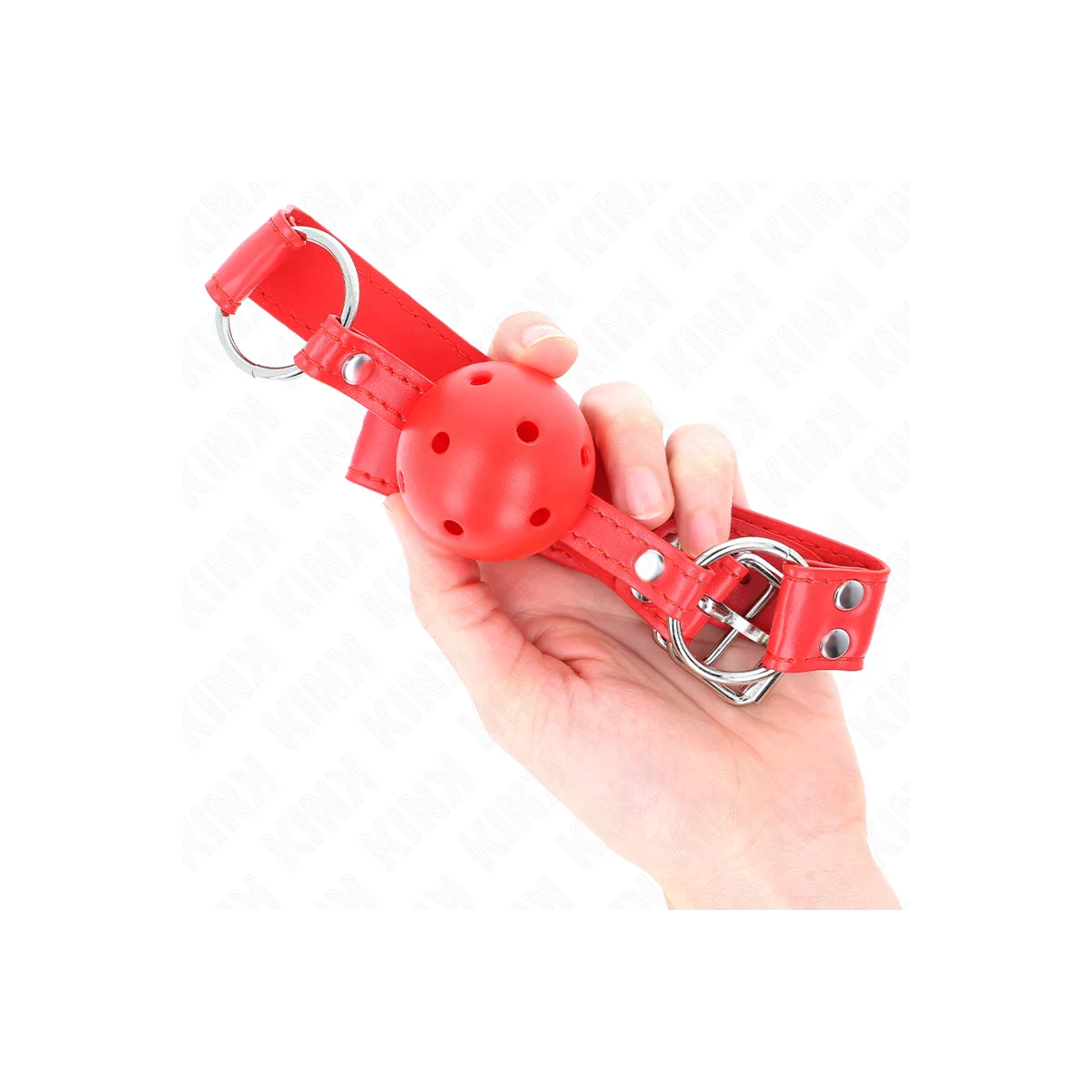 Kompletter Roter Hohlballknebel 62 X 2 cm von Kink Collar & Gag kaufen | Fesselliebe