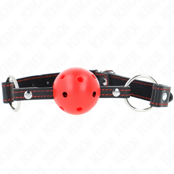 Hohlharter Roter Ballknebel Modell 2 65 X 2,5 cm von Kink Collar & Gag kaufen | Fesselliebe