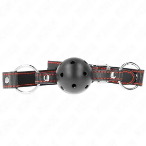 Hohlharter Schwarzer Ballknebel Modell 2 65 X 2,5 cm von Kink Collar & Gag kaufen | Fesselliebe