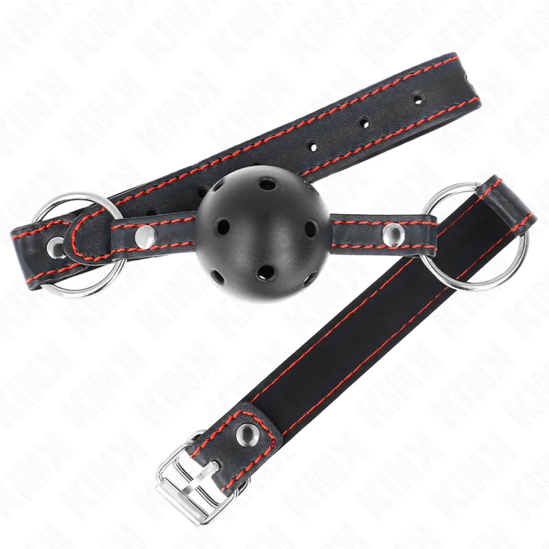 Hohlharter Schwarzer Ballknebel Modell 2 65 X 2,5 cm von Kink Collar & Gag kaufen | Fesselliebe 2
