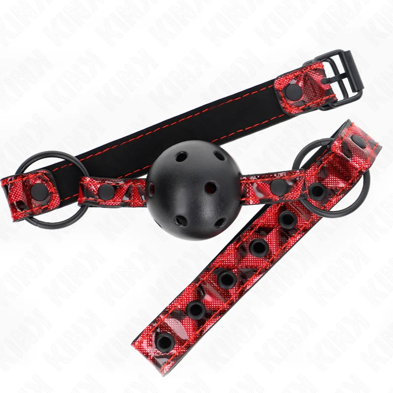 Rautenmuster-Ball 4,5 cm Gag Modell 2 64,5 cm Verstellbar 42-60 cm von Kink Collar & Gag kaufen | Fesselliebe 2