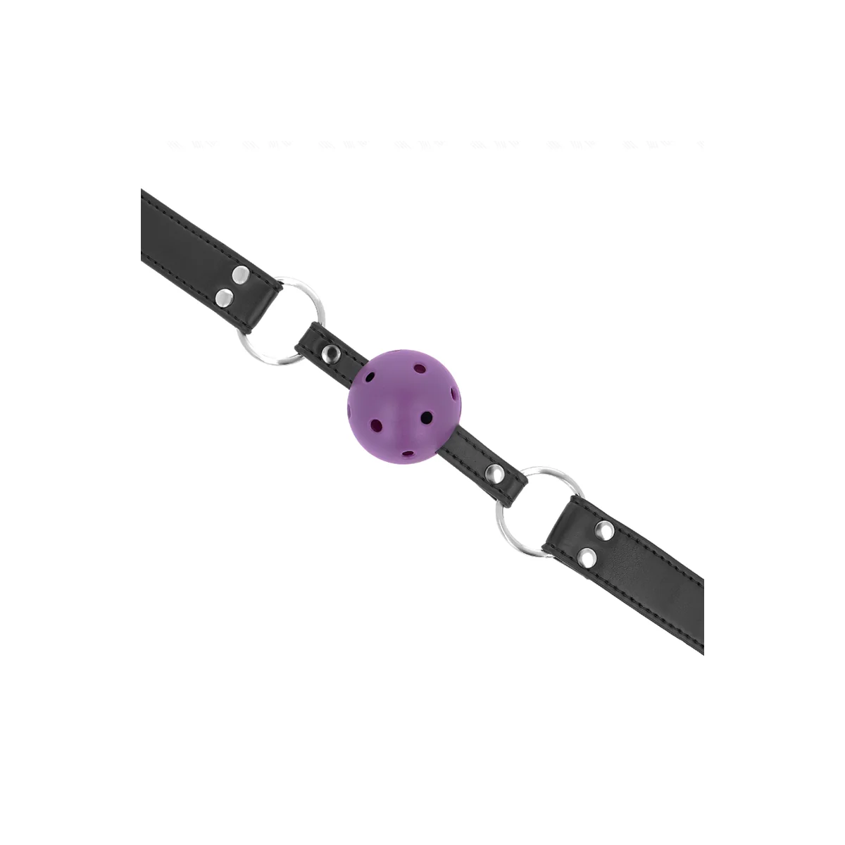 Atmungsaktiver Ball 4 cm Knebel mit Doppelniet Lila 62,5 X 2,5 cm Verstellbar 42-58 cm von Kink Collar & Gag kaufen | Fesselliebe