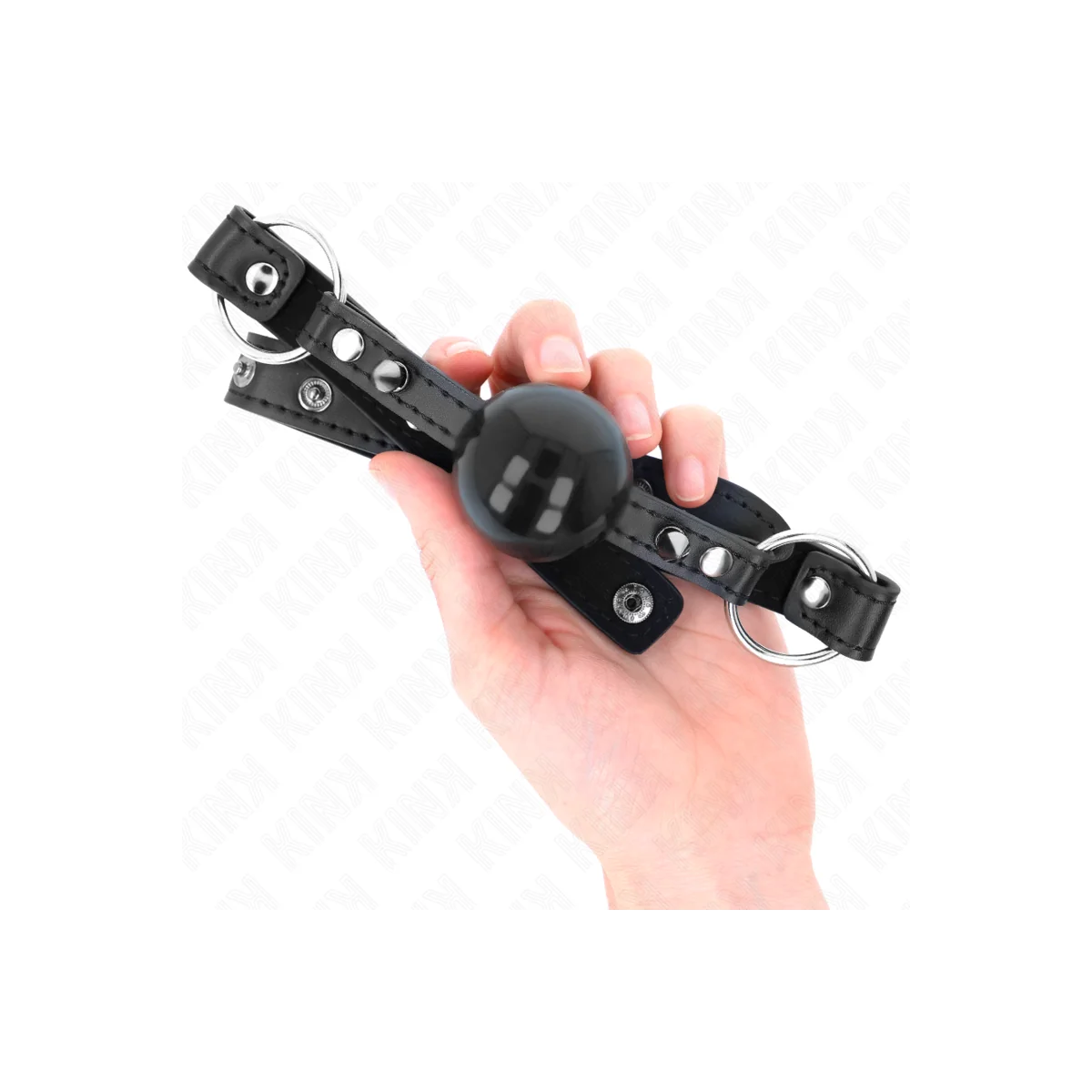 Ball 4 cm Knebel mit Spitzenniet und Schnappverschluss 65 X 2 cm von Kink Collar & Gag kaufen | Fesselliebe