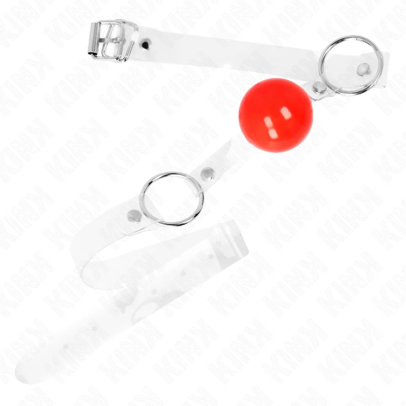 Roter Transparenter Pvc-Ball 4 cm Knebel Verstellbar von Kink Collar & Gag kaufen | Fesselliebe 2