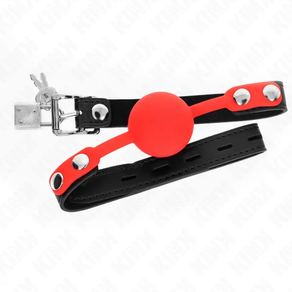 Silikonball 4 cm Knebel mit Schloss 60 X 2 cm von Kink Collar & Gag kaufen | Fesselliebe