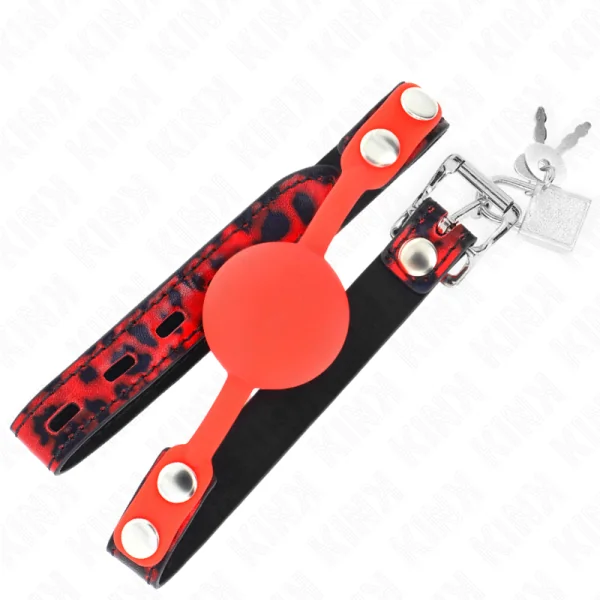 Modell 2 Silikonball 4 cm Knebel mit Schloss 60 X 2 cm von Kink Collar & Gag kaufen | Fesselliebe