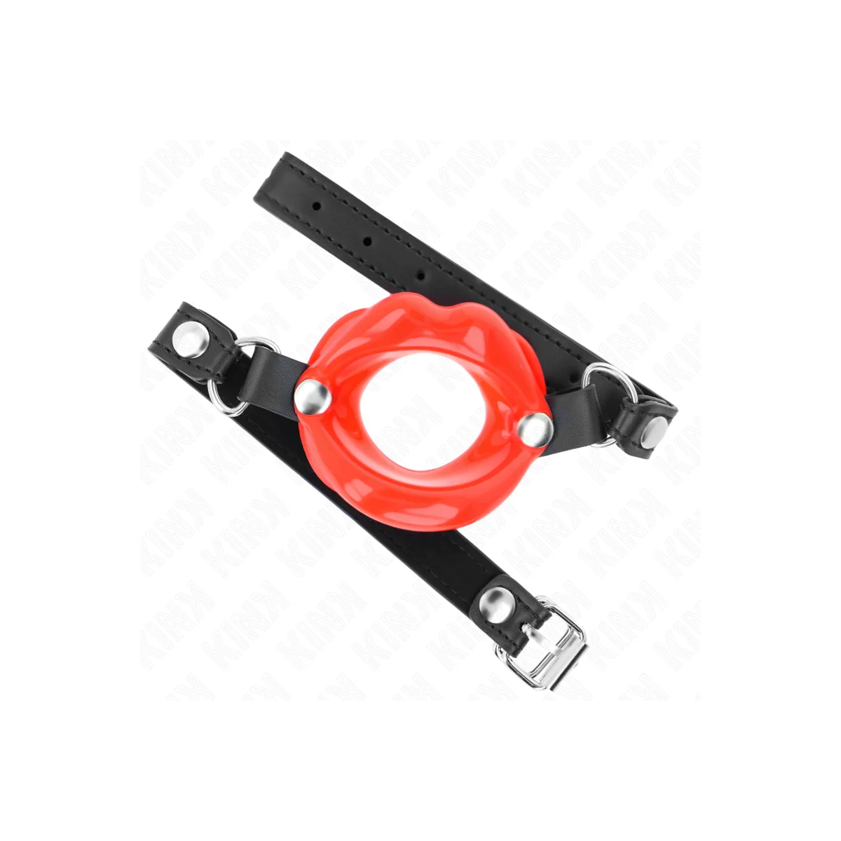 Lip 8 cm Knebel mit Rotem Kunstlederband 63 X 2 cm Verstellbar 39-58 cm von Kink Collar & Gag kaufen | Fesselliebe