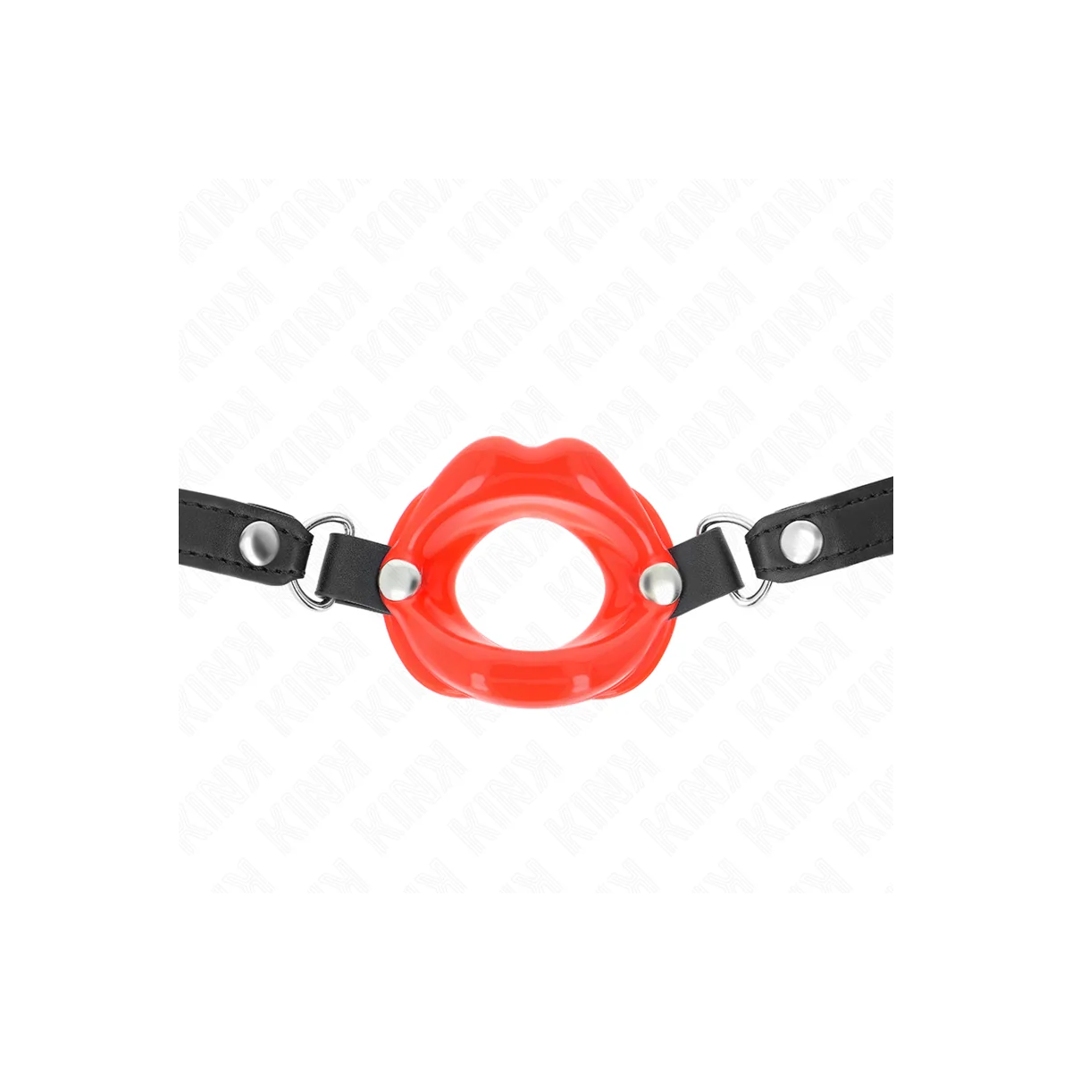 Lip 8 cm Knebel mit Rotem Kunstlederband 63 X 2 cm Verstellbar 39-58 cm von Kink Collar & Gag kaufen | Fesselliebe