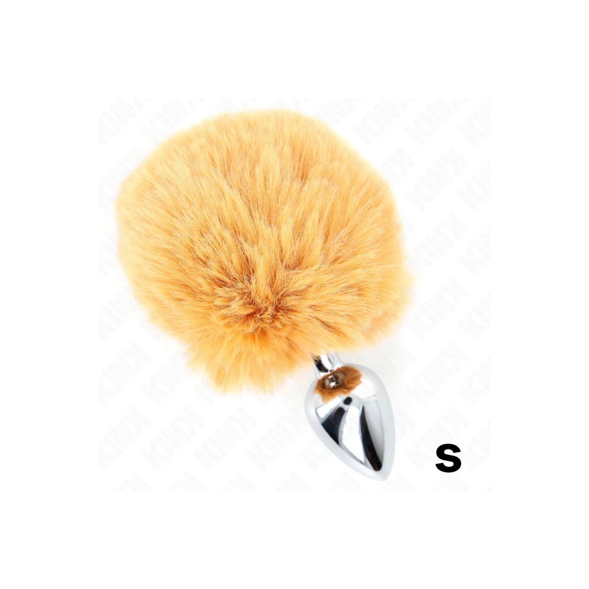 Edelstahl-Plug 7 X 3 cm mit Beigem Kaninchenschwanz aus Kunstfell 8 cm von Kink Pleasure Plugs kaufen | Fesselliebe