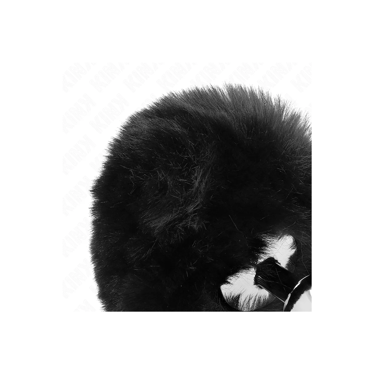 Edelstahl-Plug 7 X 3 cm mit Schwarzem Kaninchenschwanz aus Kunstfell 8 cm von Kink Pleasure Plugs kaufen | Fesselliebe