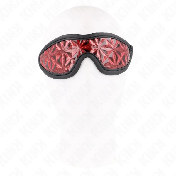 Rotes Stirnband mit Rautenmuster 20,5 X 6 cm von Kink Masked Allure kaufen | Fesselliebe