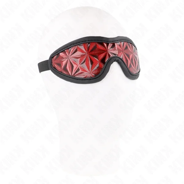 Rotes Stirnband mit Rautenmuster 20,5 X 6 cm von Kink Masked Allure kaufen | Fesselliebe