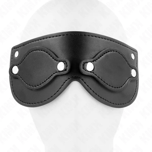 Kunstledermaske mit Abnehmbaren Augenabdeckungen 22 X 9 cm von Kink Masked Allure kaufen | Fesselliebe