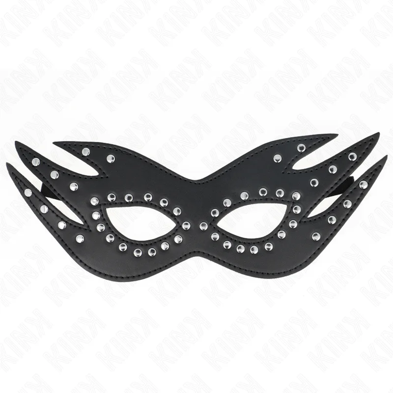 Kunstledermaske mit Nieten Modell 3 26 X 9,5 cm von Kink Masked Allure kaufen | Fesselliebe