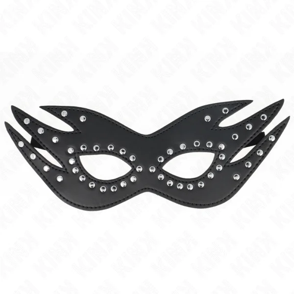 Kunstledermaske mit Nieten Modell 3 26 X 9,5 cm von Kink Masked Allure kaufen | Fesselliebe