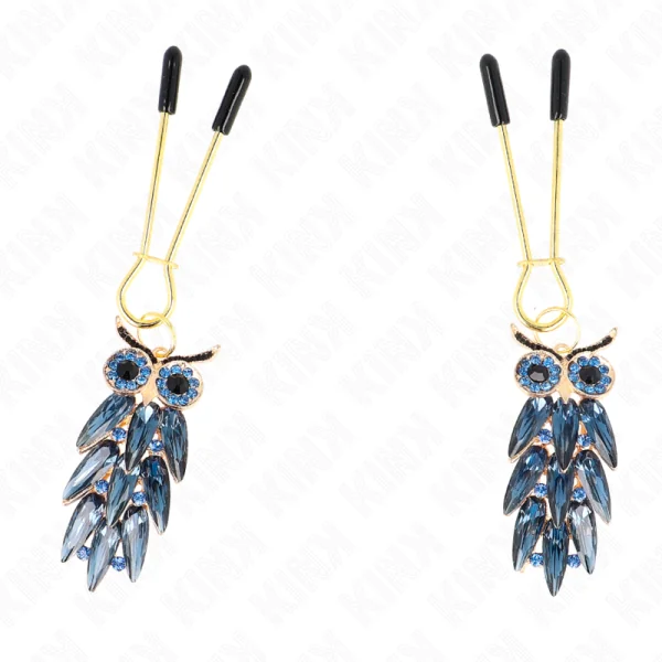 Nippelklemmen mit Eulenanhänger 6 cm von Kink Nipple Grip kaufen | Fesselliebe