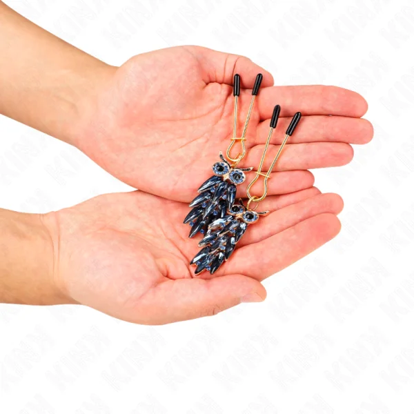 Nippelklemmen mit Eulenanhänger 6 cm von Kink Nipple Grip kaufen | Fesselliebe