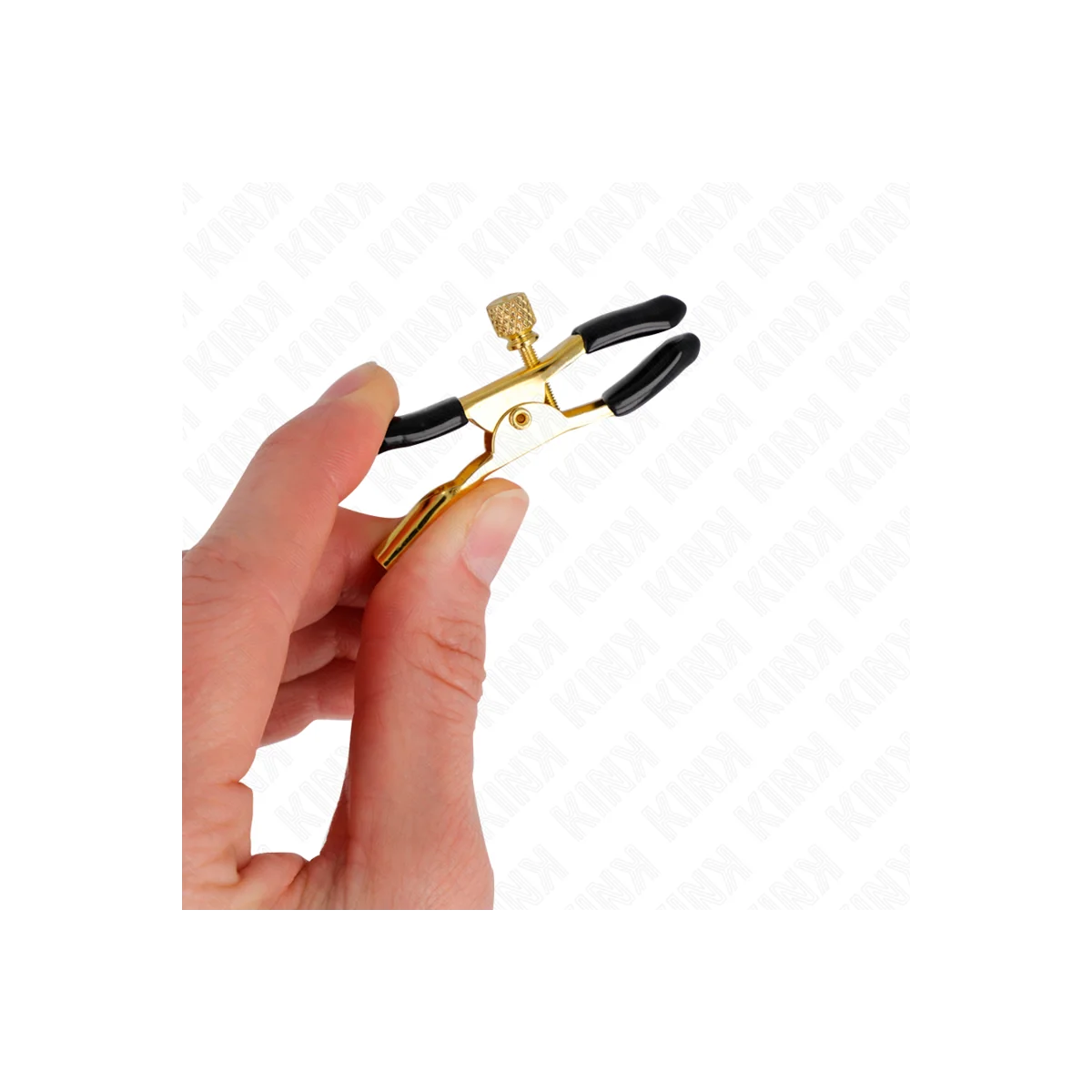 Goldene Nippelklemmen 6 cm von Kink Nipple Grip kaufen | Fesselliebe