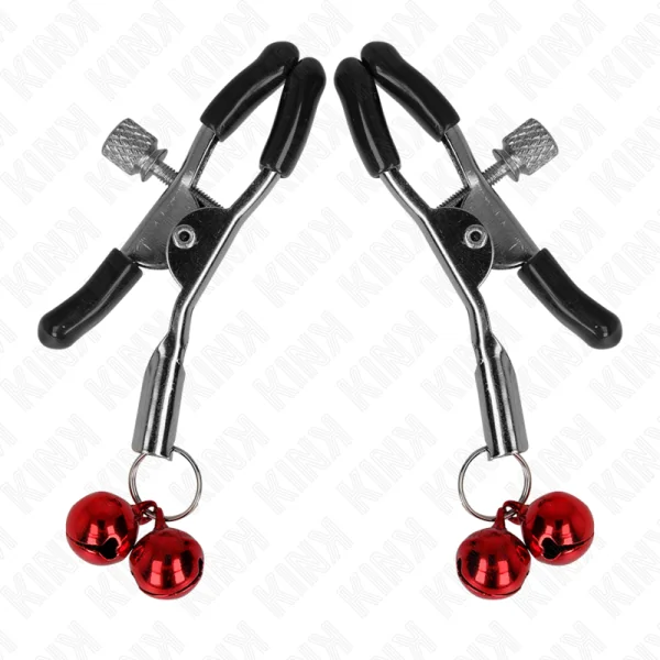 Doppelte Glocken-Nippelklammere Rot 6 cm von Kink Nipple Grip kaufen | Fesselliebe