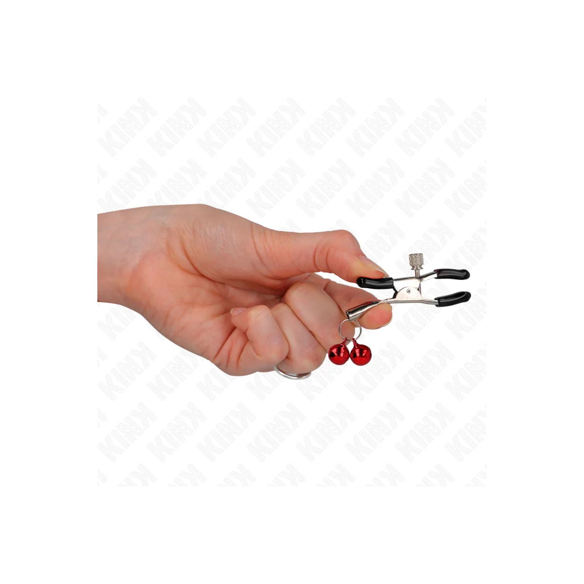 Doppelte Glocken-Nippelklammere Rot 6 cm von Kink Nipple Grip kaufen | Fesselliebe