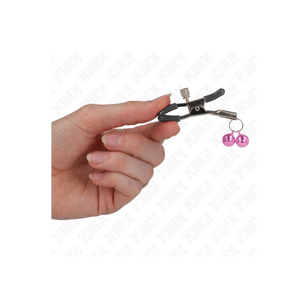 Doppelglöckchen-Nippelklammer Rosa 6 cm von Kink Nipple Grip kaufen | Fesselliebe