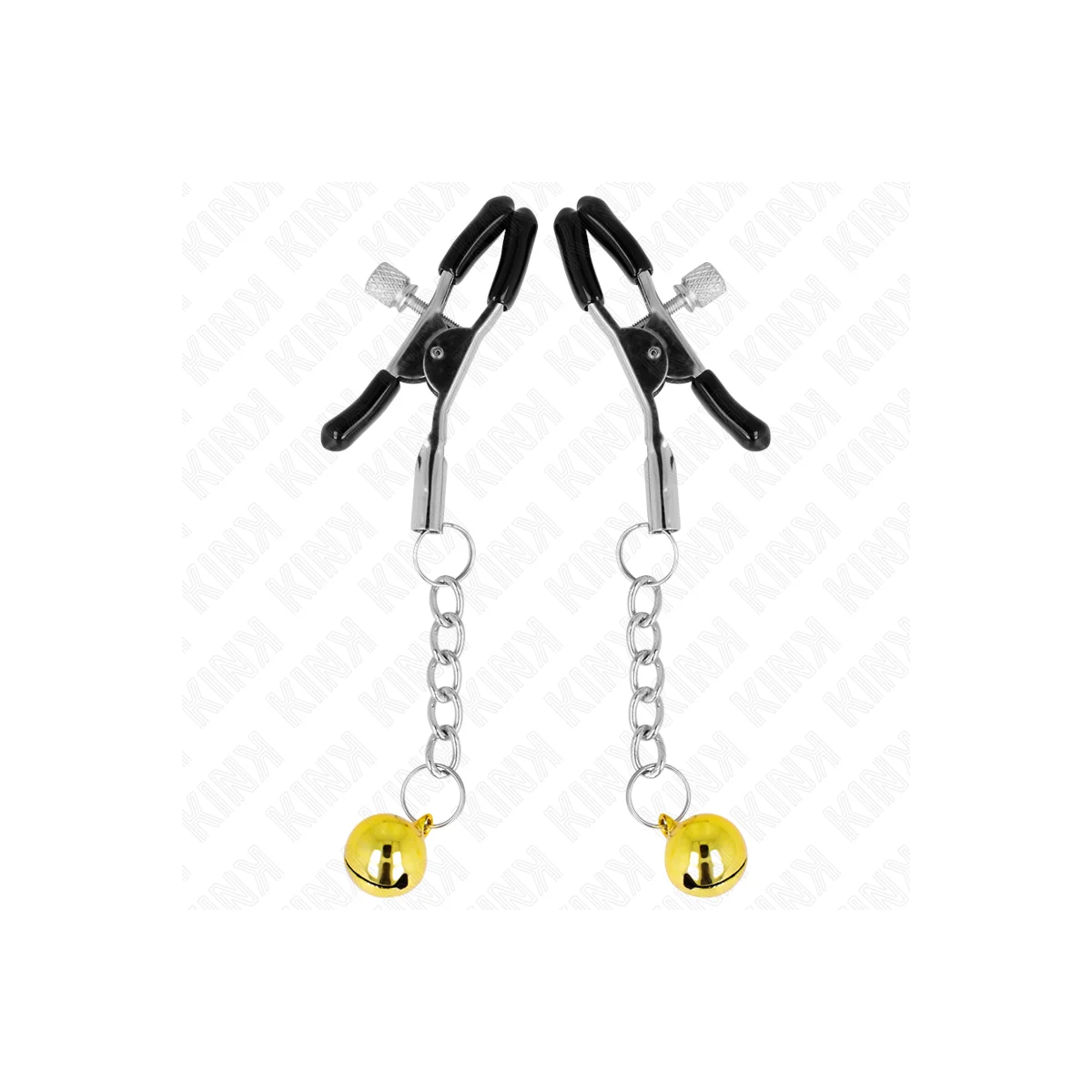 Goldene Jingle Bell Anhänger-Nippelklammern 6 cm von Kink Nipple Grip kaufen | Fesselliebe