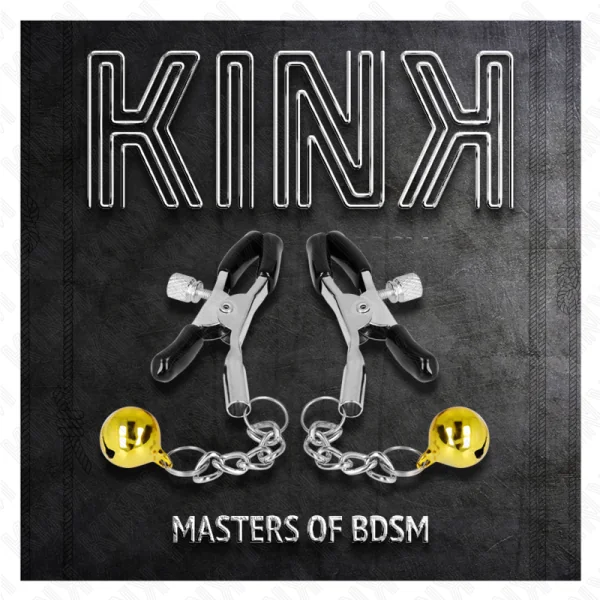 Goldene Jingle Bell Anhänger-Nippelklammern 6 cm von Kink Nipple Grip kaufen | Fesselliebe