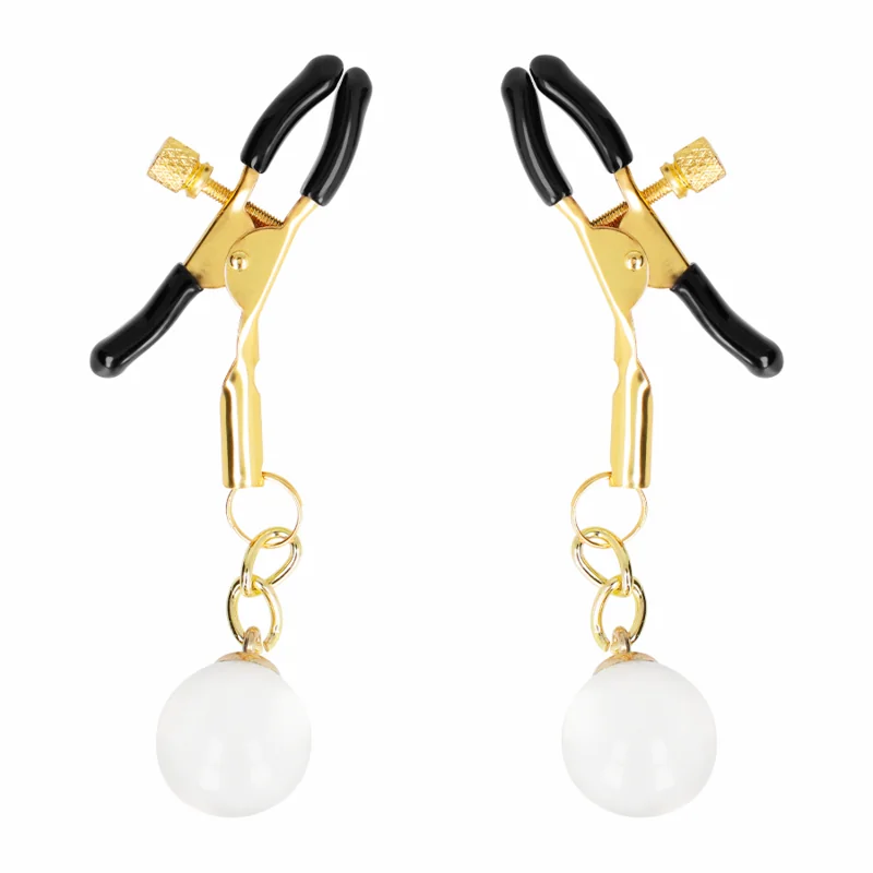 Glasperlen-Nippelklammern Gold 6 cm von Kink Nipple Grip kaufen | Fesselliebe 2